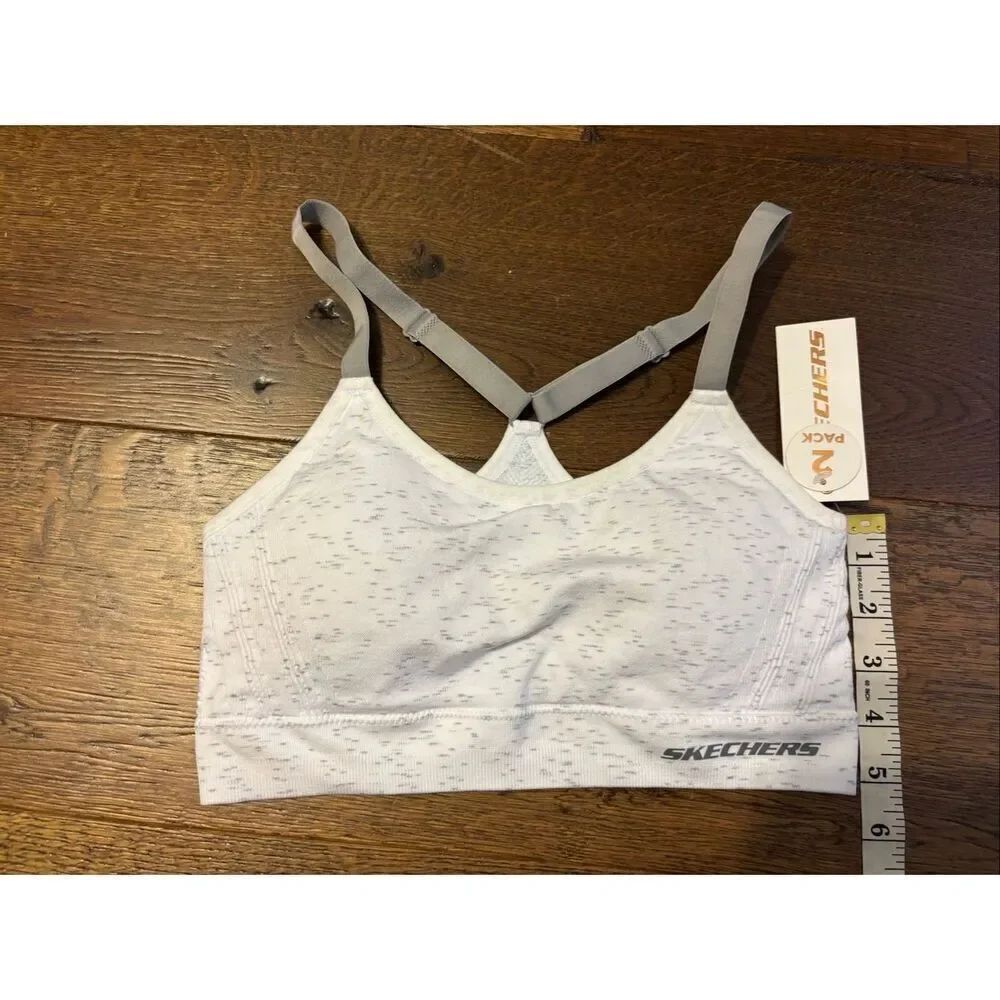 Skechers seamless sports bra heather gray M adjustable straps